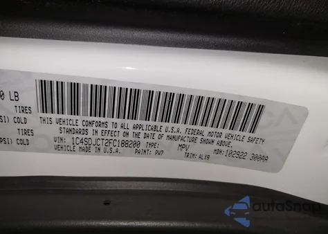 2015 Dodge Durango R/T from USA, damaged, VIN 1C4SDJCT2FC188200